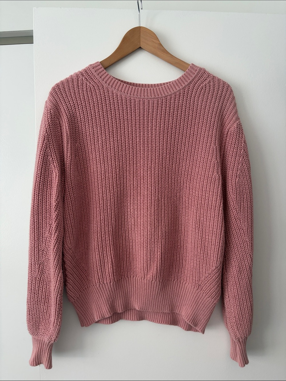 GAP 100% Cotton Women's Crewneck Sweater in Rose Pink